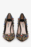 Miu Miu Black Suede Leather Gem Embellished Heels Size 40