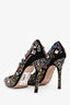 Miu Miu Black Suede Leather Gem Embellished Heels Size 40