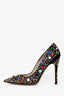 Miu Miu Black Suede Leather Gem Embellished Heels Size 40