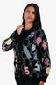 Pre-Loved Chanel™ 2022 Black Cashmere Logo Graphic Cardigan Size 38