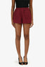 Red Valentino Burgundy Scallop Detailed Shorts Size 38