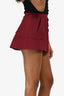 Red Valentino Burgundy Scallop Detailed Shorts Size 38