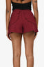 Red Valentino Burgundy Scallop Detailed Shorts Size 38