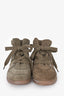 Isabel Marant Etoile Taupe Suede Wedge Sneakers Size 37