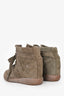 Isabel Marant Etoile Taupe Suede Wedge Sneakers Size 37