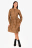 Burberry Brown Check Button Down Midi Dress Size 6