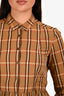 Burberry Brown Check Button Down Midi Dress Size 6