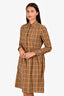 Burberry Brown Check Button Down Midi Dress Size 6