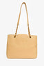 Pre-Loved Chanel™ Beige Caviar Leather CC Shopper Tote Bag