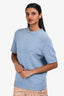 Prada 2019 Blue Wool/Cashmere Short Sleeve Sweater Size 36