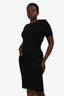 Prada 2014 Black Wool Textured Midi Dress Size 44