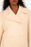 Prada 2023 Cream Wool Double Breasted Coat Size 38