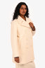 Prada 2023 Cream Wool Double Breasted Coat Size 38