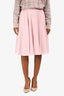 Prada 2017 Pink Pleated Midi Skirt Size 38