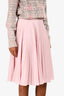 Prada 2017 Pink Pleated Midi Skirt Size 38