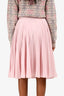 Prada 2017 Pink Pleated Midi Skirt Size 38