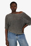 Vince Grey Metallic Open Knit Top Size M