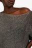 Vince Grey Metallic Open Knit Top Size M