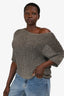 Vince Grey Metallic Open Knit Top Size M