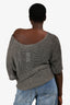 Vince Grey Metallic Open Knit Top Size M
