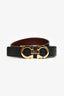 Salvatore Ferragamo Black/Brown Smooth Leather Reversible Belt Size