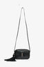 Saint Laurent Black Croc Embossed Tassle Camera Crossbody