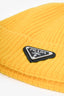 Prada Yellow Wool/Cashmere Ribbed Triangle Toque Size M