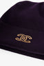 Pre-Loved Chanel™ Dark Purple Cashmere Gold CC Toque