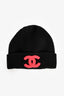Pre-Loved Chanel™ Black Cashmere Pink CC Toque