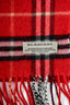 Burberry Red Check Merino Wool/Cashmere Fringe Scarf
