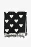 Burberry Black/Grey Wool Heart Print Shawl Scarf