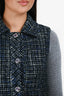 Pre-Loved Chanel™ 2022 Blue/Black Tweed Crystal Buttoned Over Vest Size 34