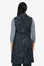 Pre-Loved Chanel™ 2022 Blue/Black Tweed Crystal Buttoned Over Vest Size 34