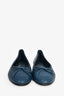 Pre-Loved™ Chanel Teal Glossy Leather CC Ballet Flats Size 35