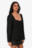 Reformation Black Wool Blend Fitted Jacket Size 8