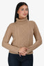 Weekend Max Mara Tan Wool Cable Knit Sweater Size S