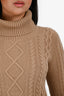Weekend Max Mara Tan Wool Cable Knit Sweater Size S
