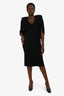 Givenchy Black Puff Sleeve Knit Midi Dress Size M