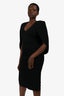Givenchy Black Puff Sleeve Knit Midi Dress Size M