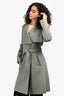Mackage Sea Grey Wool Belted Midi Coat Size S