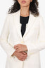 Maje White Linen Single Breasted Blazer Size 36