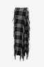 Burberry Black Merino Nova Check Fringe Scarf