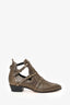 Jimmy Choo Gold Metallic Leather Studded Cut-out Harley 30 Ankle Boots Size 36