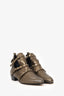 Jimmy Choo Gold Metallic Leather Studded Cut-out Harley 30 Ankle Boots Size 36