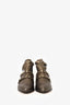 Jimmy Choo Gold Metallic Leather Studded Cut-out Harley 30 Ankle Boots Size 36