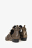 Jimmy Choo Gold Metallic Leather Studded Cut-out Harley 30 Ankle Boots Size 36
