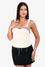 Jonathan Simkhai Cream Crystal Bustier Top Size 4