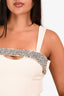 Jonathan Simkhai Cream Crystal Bustier Top Size 4