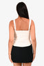 Jonathan Simkhai Cream Crystal Bustier Top Size 4