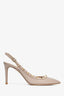 Valentino Taupe Leather Rockstud Slingbacks Size 36.5